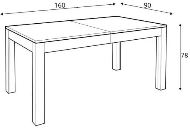 Τραπέζι Boston K186, Άσπρο, 78x90x160cm, 66 kg, Επιμήκυνση, Πλαστικοποιημένη μοριοσανίδα | Epipla1.gr