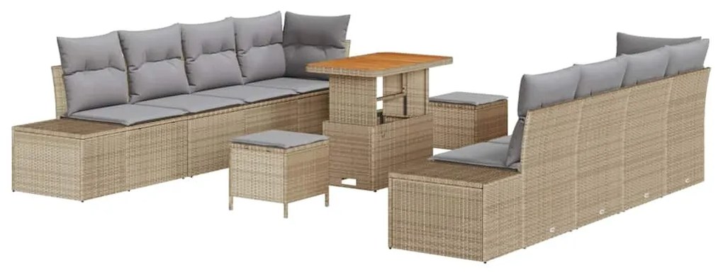 vidaXL Σετ Καναπέ Κήπου 11 pcs Μπεζ, Ανοιχτό Γκρι 90 x 55 x 71 cm