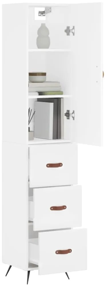 vidaXL Ντουλάπι Λευκό 34,5 x 34 x 180 εκ. από Επεξεργασμένο Ξύλο