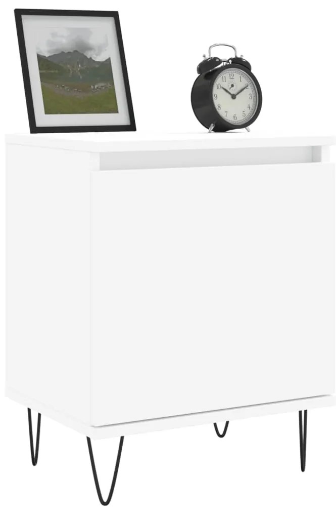 vidaXL Κομοδίνα 2 τεμ. Λευκά 40 x 30 x 50 εκ. από Επεξεργασμένο Ξύλο