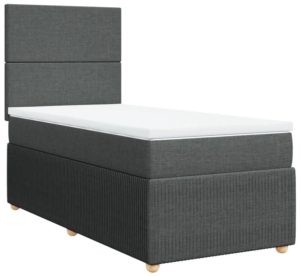 ΚΡΕΒΑΤΙ BOXSPRING ΜΕ ΣΤΡΩΜΑ ΣΚΟΥΡΟ ΓΚΡΙ 80X200 ΕΚ. ΥΦΑΣΜΑΤΙΝΟ 3294177