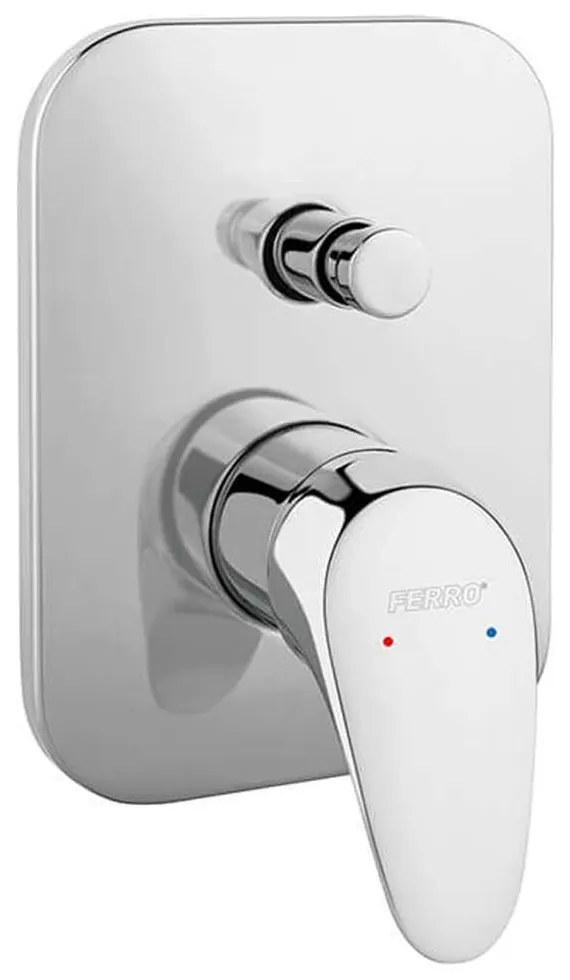 Μίκτης Μπαταρίας Ντους 2 Εξόδων One BFO7P Chrome Ferro Ορείχαλκος