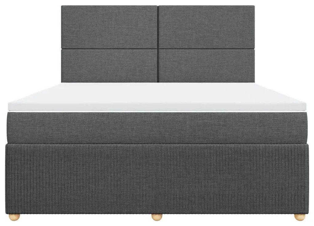 ΚΡΕΒΑΤΙ BOXSPRING ΜΕ ΣΤΡΩΜΑ ΣΚΟΥΡΟ ΓΚΡΙ 180X200 ΕΚ ΥΦΑΣΜΑΤΙΝ 3294429