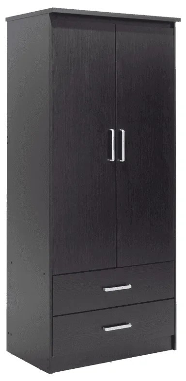 Ντουλάπα Ρούχων Olympus Wenge 81X57X183Cm 123-000044 Two Door Μελαμίνη