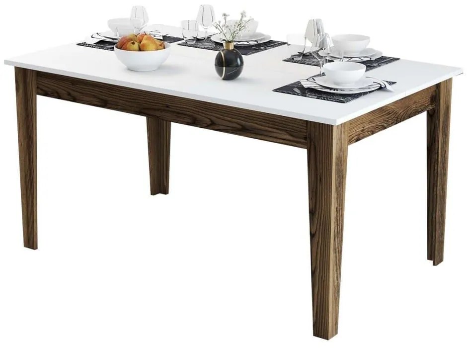 Τραπέζι Με Αποθηκευτικό Χώρο HM9507.02 145x88x75cm Walnut-White Μελαμίνη