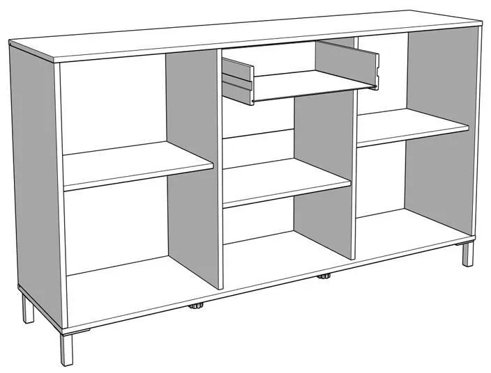 Κομότα - Μπουφές Laval 157 3K1F3V Artisan Oak - Μαύρο 157x40x90 εκ. 157x40x90 εκ.