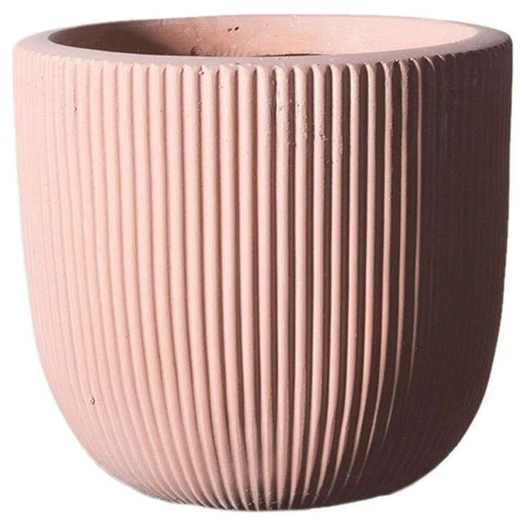 Κασπώ Πήλινο Στρογγυλό Stripe L C-8940-8 37x37x33cm Somon Supergreens Clay