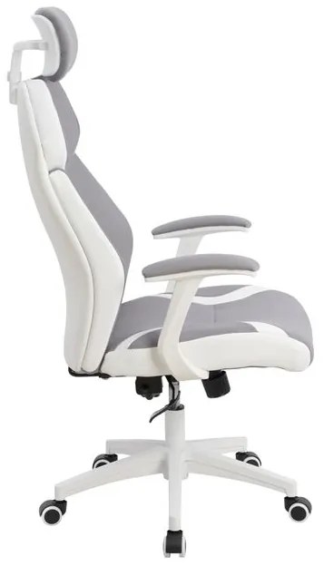 ΚΑΡΕΚΛΑ ΓΡΑΦΕΙΟΥ SALENA HM1086.10 ΣΕ ΓΚΡΙ ΛΕΥΚΟ ΧΡΩΜΑ 65x73x130 εκ.