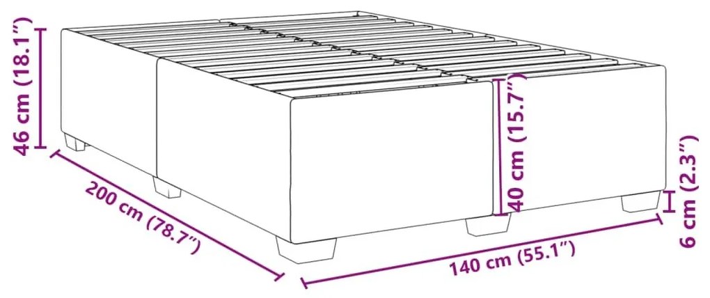 Σκελετός Κρεβατιού Χωρίς Στρώμα Taupe 140x200 εκ. Υφασμάτινο - Μπεζ-Γκρι