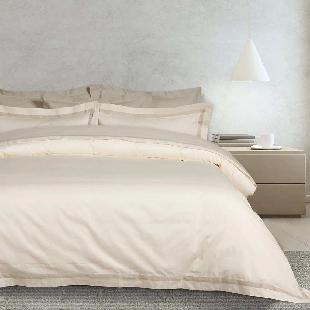 Παπλωματοθήκη Υπέρδιπλη (Σετ 220x240) Das Home Executive 1699 Ivory