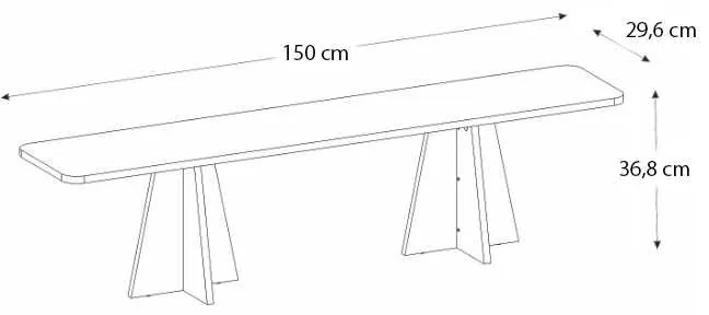 Έπιπλο τηλεόρασης Sugar Megapap χρώμα λευκό 150x29,6x36,8εκ.