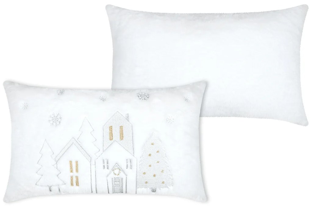 Χριστουγεννιάτικο Μαξιλάρι Γούνινο (30x50) S-F Hohoho Blanc C3D832002