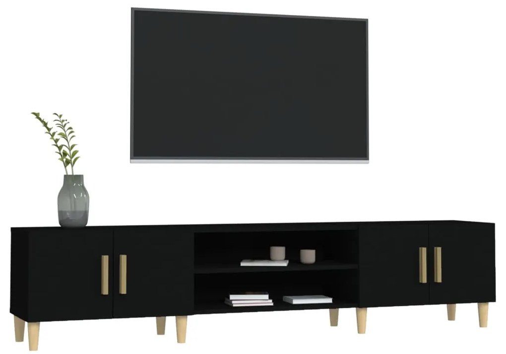 vidaXL Έπιπλο Τηλεόρασης Μαύρο 180x31,5x40 εκ. Επεξεργασμένο Ξύλο