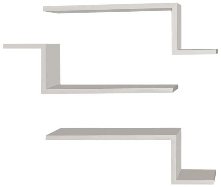 Ραφιέρα τοίχου Lowa Megapap 3 τεμαχίων από μελαμίνη χρώμα λευκό 57,7x14,5x18εκ.