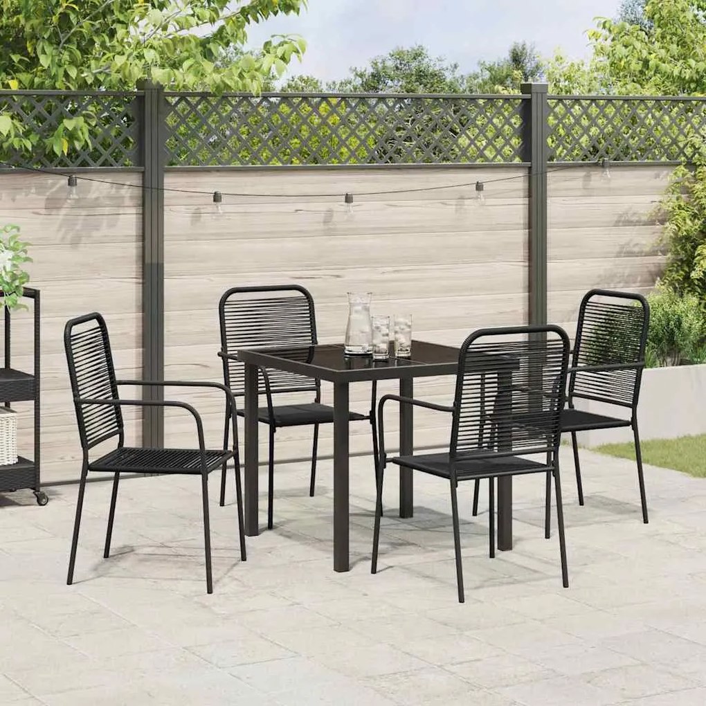 vidaXL Σέτ φαγητού για κήπο 5 pcs Μαύρο