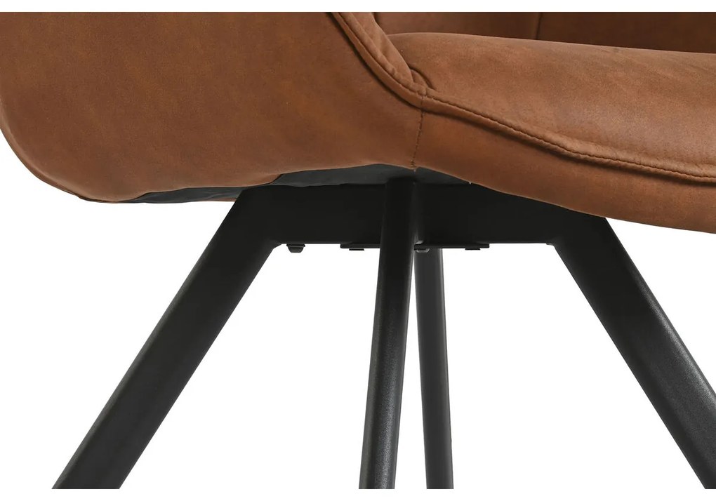 Καρέκλα Τραπεζαρίας Home ESPRIT Μαύρο Camel Μέταλλο Μικροΐνες 64 x 67 x 85 cm 67 x 64 x 83 cm