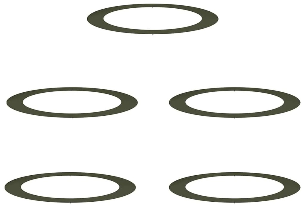 vidaXL Φλατ Δαχτυλίδια Δέντρων 5 pcs Λαδί Ø90 / 120 εκ. Ατσάλι