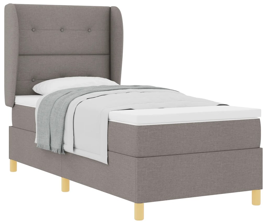vidaXL Κρεβάτι Box Spring με Στρώμα Ταπέτο 90x200 εκ. Υφάσμα