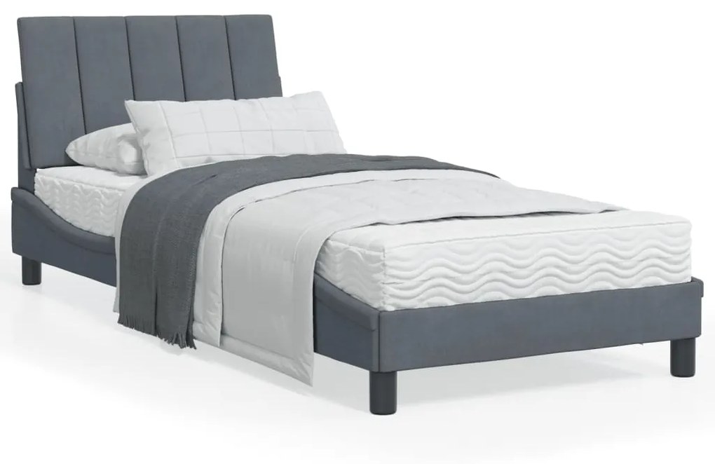 Σκελετός Κρεβατιού Χωρίς Στρώμα Hanko Σκ. Γκρι 80x200 εκ. Βελούδινο
