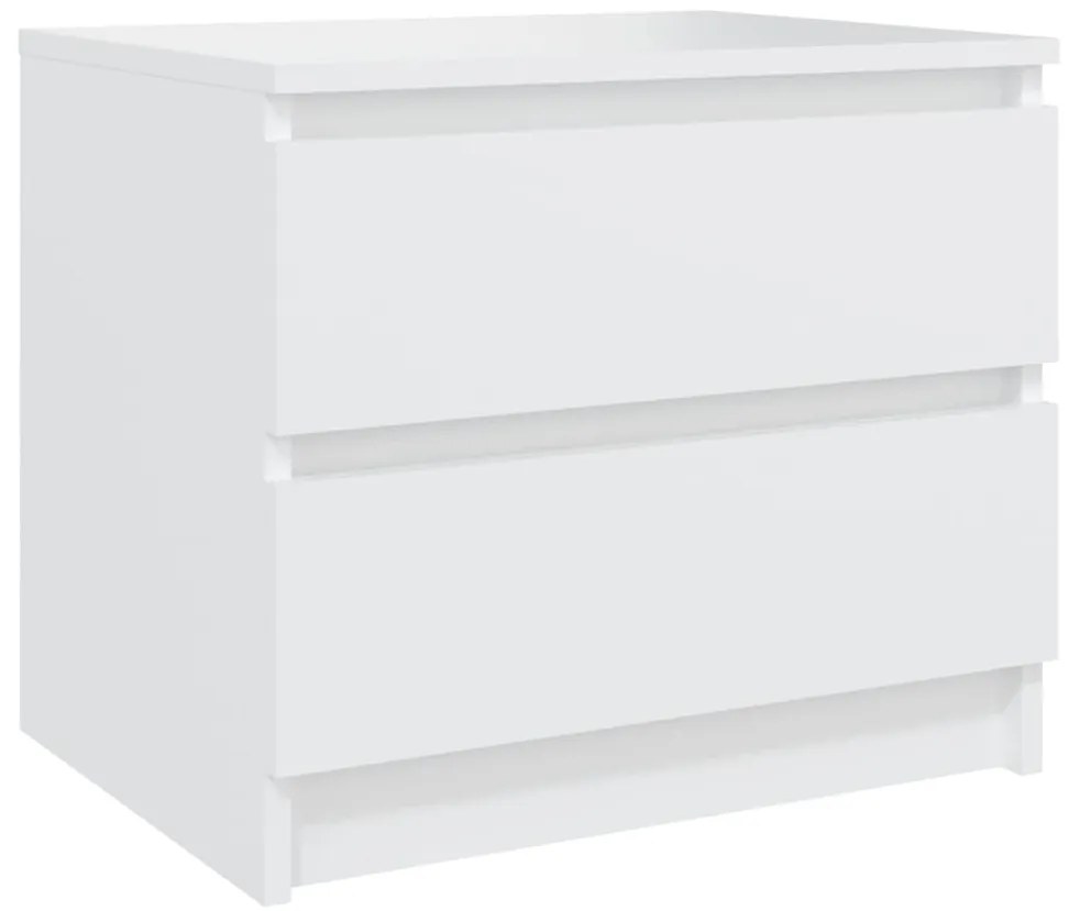 vidaXL Κομοδίνα 2 τεμ. Λευκά 50 x 39 x 43,5 εκ. από Επεξεργασμένο Ξύλο