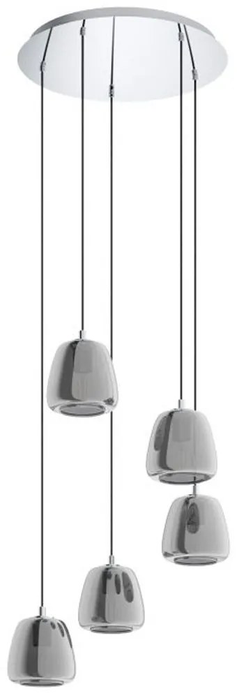 Φωτιστικό Οροφής 39668 Albarino E27/5 Chrome Eglo Metal, Glass