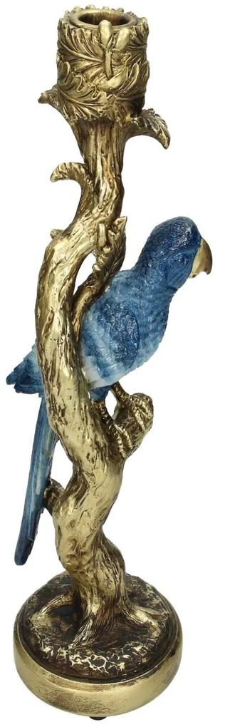 Κηροπήγιο Πουλί Μπλε Polyresin 10.5x9x25.5cm - Polyresin - 05152390