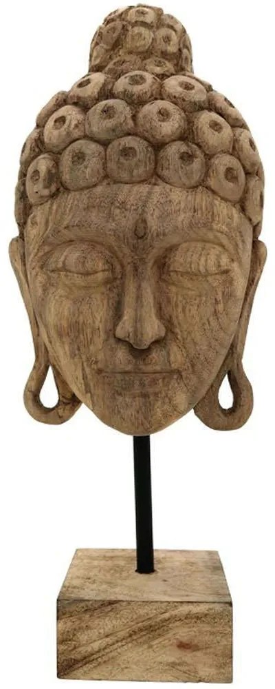 Διακοσμητικός Επιτραπέζιος Βούδας Mask 312-000028 20x18,5x48,5cm Natural-Black Inart Metal,Wood