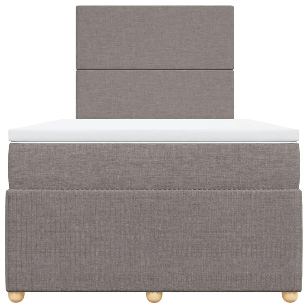 Κρεβάτι Boxspring με Στρώμα Taupe 120x200 εκ. Υφασμάτινο - Μπεζ-Γκρι