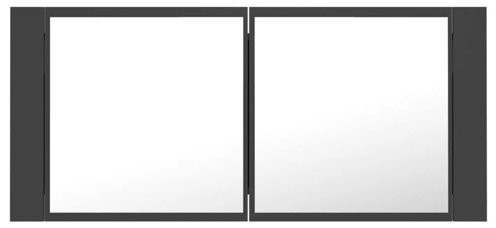 vidaXL Ντουλάπι Μπάνιου με Καθρέφτη και Φωτισμό LED Γκρι Ακρυλικός