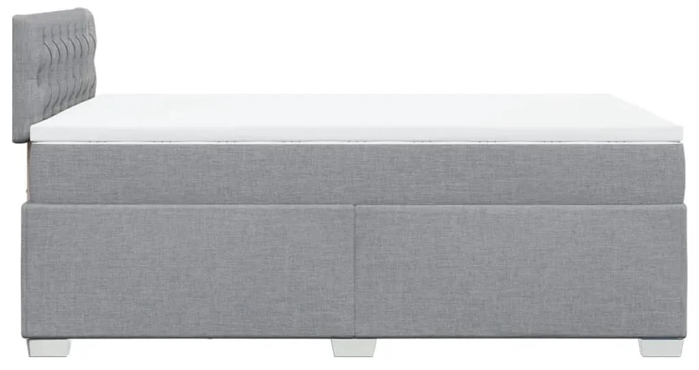 vidaXL Κρεβάτι Boxspring με Στρώμα Ανοιχτό Γκρι 120x190 εκ. Υφασμάτινο