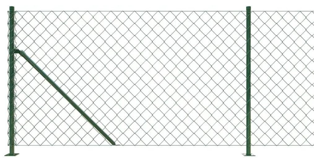 Συρματόπλεγμα Περίφραξης Πράσινο 1x10 μ. με Βάσεις Φλάντζα - Πράσινο