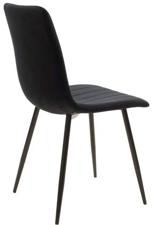 Καρέκλα Τραπεζαρίας Noor σε Μαύρο Βελούδο και Μεταλλικό πόδι 44x53x86εκ. 4αδα 44x53x86 εκ.