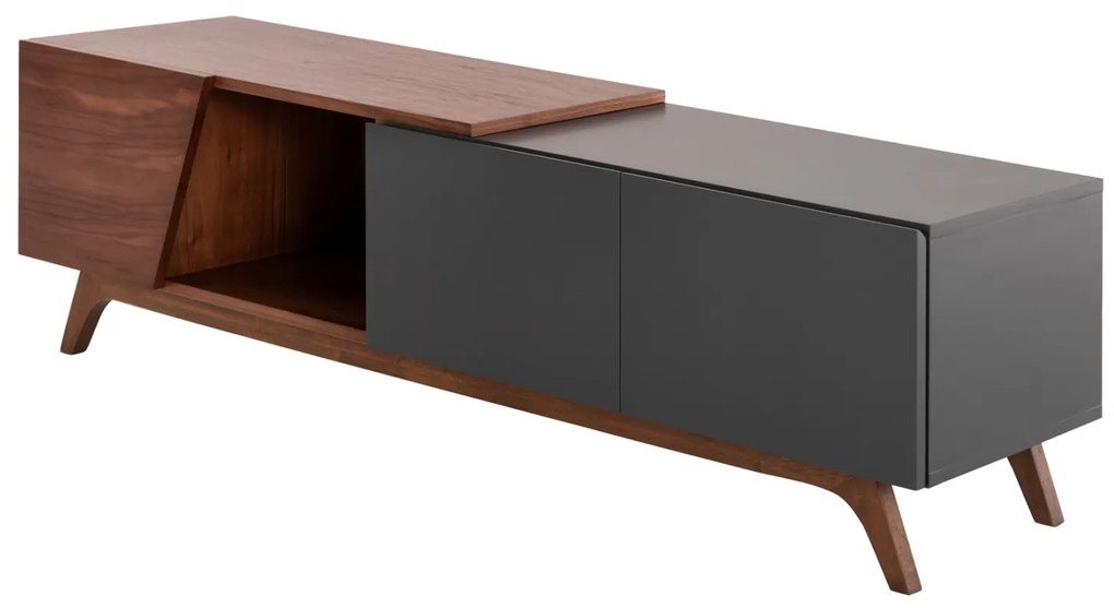 ΕΠΙΠΛΟ ΤΗΛΕΟΡΑΣΗΣ HUDSON HM9748 MDF ΚΑΠΛΑΜΑΣ ΚΑΡΥΔΙΑΣ ΚΑΡΥΔΙ&amp;ΣΚΟΥΡΟ ΓΚΡΙ 180x40x50Υ