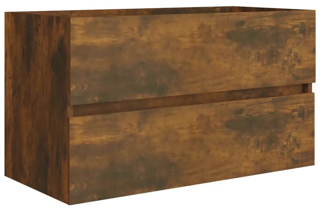 vidaXL Ντουλάπι Νιπτήρα Καπνιστή Δρυς 80x38,5x45 εκ. Επεξεργ. Ξύλο