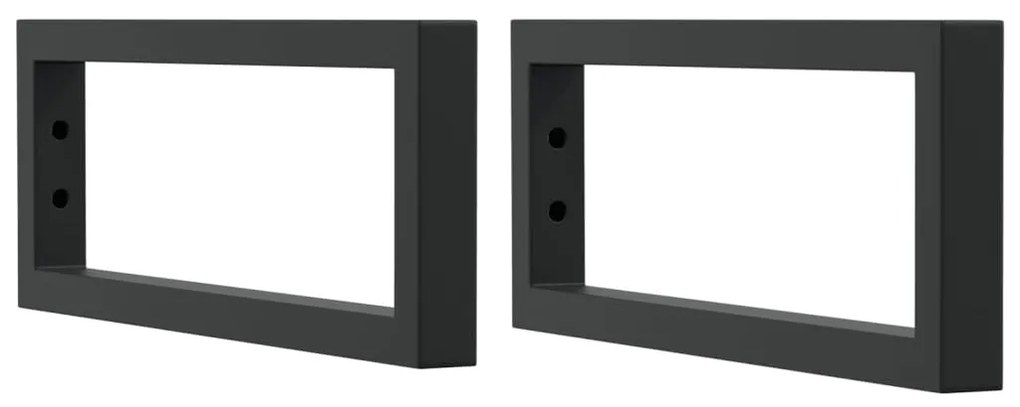 vidaXL Βραχίονες Ραφιών για Νιπτήρα Ορθ. 2 Τεμ. Μαύρο Χάλυβας