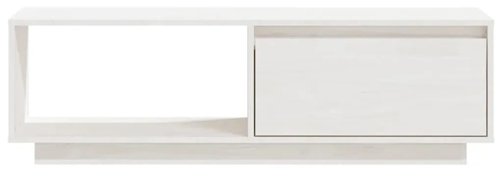 vidaXL Έπιπλο Τηλεόρασης Λευκό 110 x 30 x 33,5εκ από Μασίφ Ξύλο Πεύκου