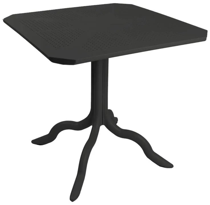 Τραπεζαρία Groovy-Halcyon σετ 5τεμ PP ανθρακί 80x80x74,5εκ 80x80x74.5 εκ.