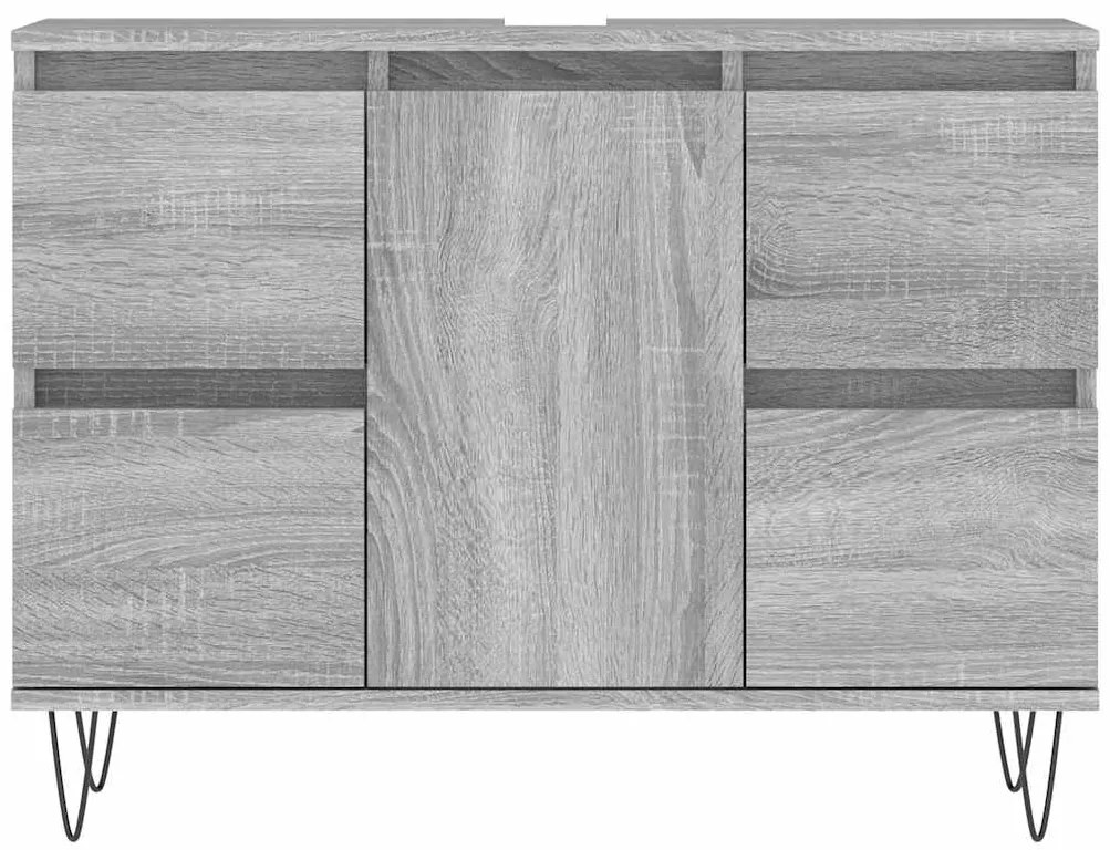 vidaXL Ντουλάπι Μπάνιου Γκρι Sonoma 80 x 33 x 60 εκ. από Επεξεργ. Ξύλο