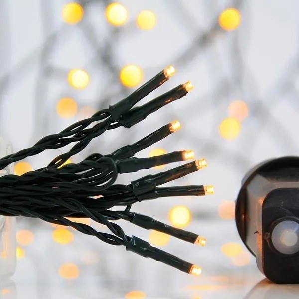 Eurolamp Σειρά 400 LED 3mm Θερμό Λευκό Με 8 Προγράμματα Και Μνήμη Ωφέλιμο 19.95m IP44 Πράσινο Καλώδιο 600-11551