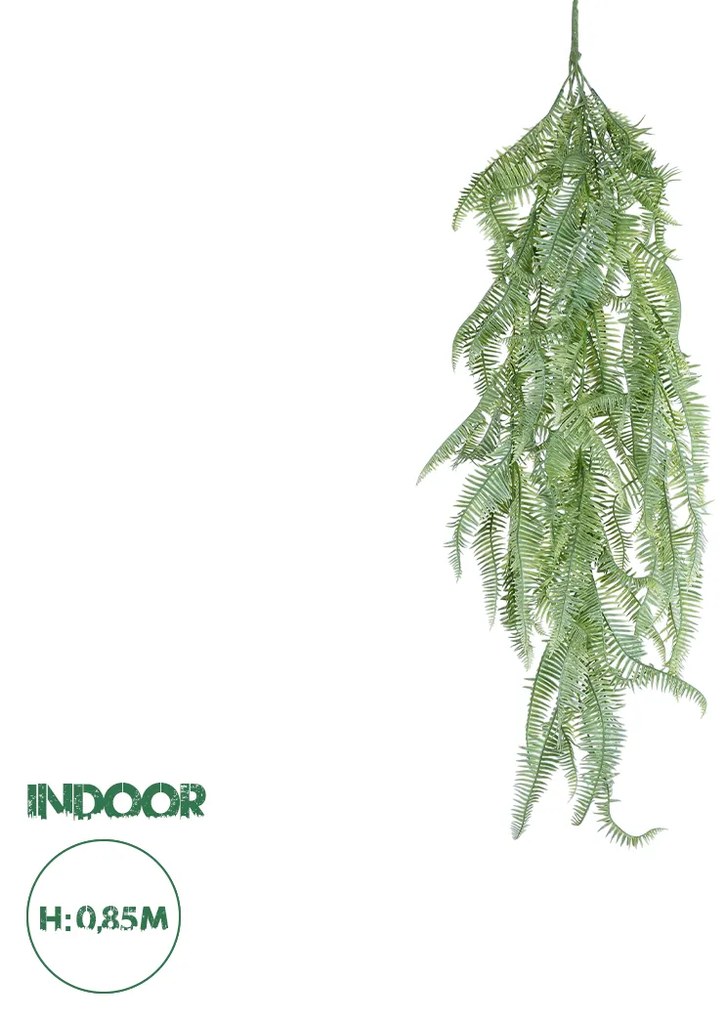 GloboStar® Artificial Garden HANGING FERN BRANCH  20835 Τεχνητό Διακοσμητικό Κρεμαστό κλαδί Φτέρης Μ30 x Π8 x Υ87cm