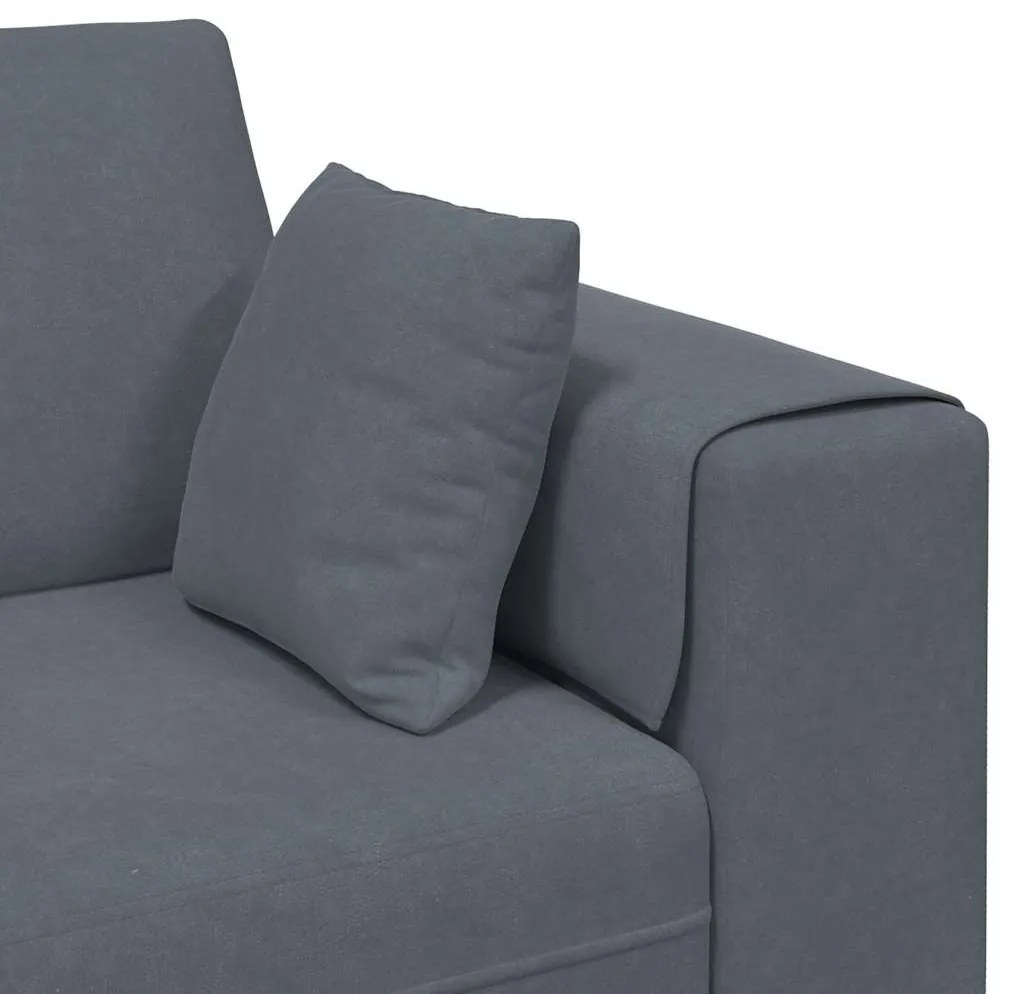 vidaXL Βελούδινος καναπές 3 pcs Σκούρο Γκρι 208 εκ. Βελούδο
