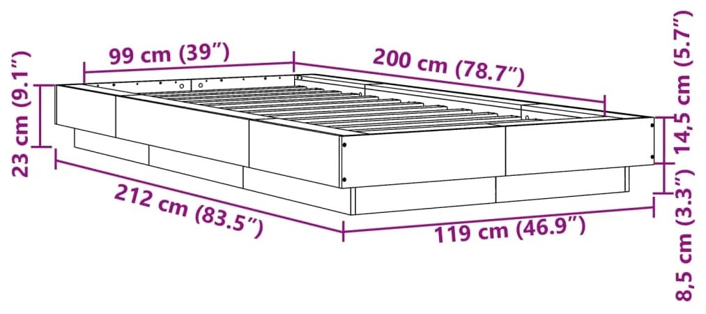 ΠΛΑΙΣΙΟ ΚΡΕΒΑΤΙΟΥ SONOMA ΔΡΥΣ 100X200 ΕΚ. ΕΠΕΞΕΡΓΑΣΜΕΝΟ ΞΥΛΟ 3281205