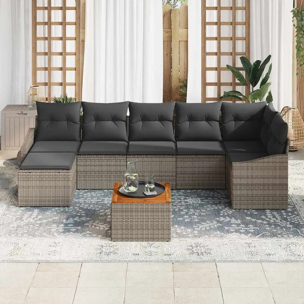 vidaXL Σετ Καναπέ Κήπου 8 pcs Γκρι