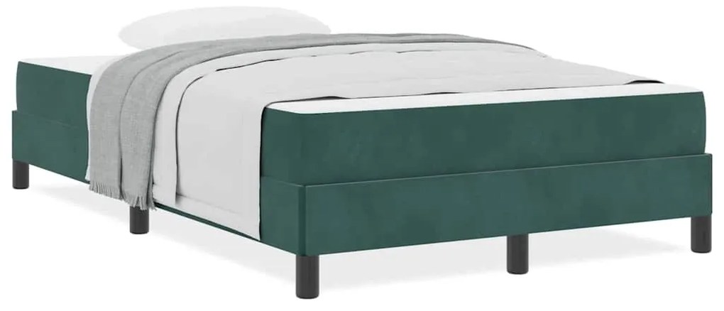 vidaXL Κρεβάτι box spring με στρώμα Σκούρο Πράσινο 120 x 190 cm
