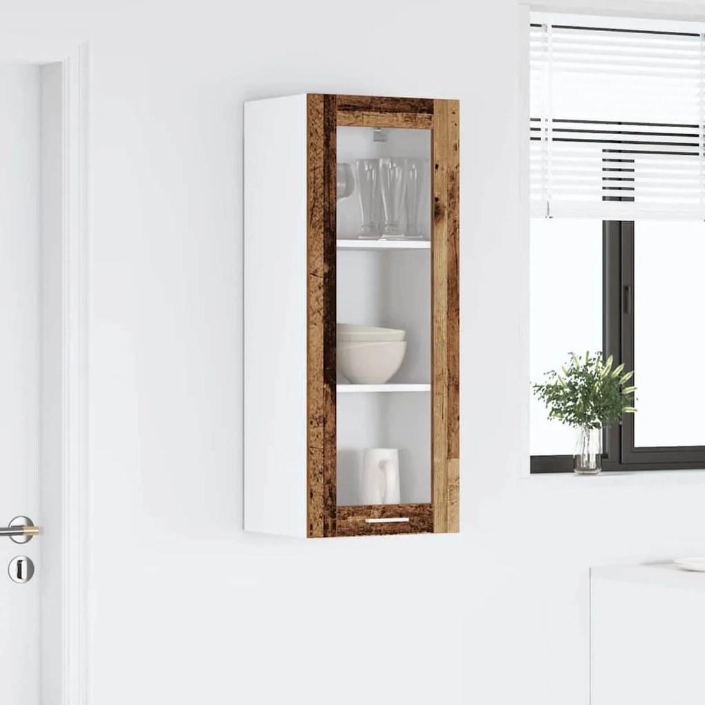 vidaXL Κρεμαστό ντουλάπι με αποθήκευση Παλιό ξύλο 40 x 31 x 100 εκ.