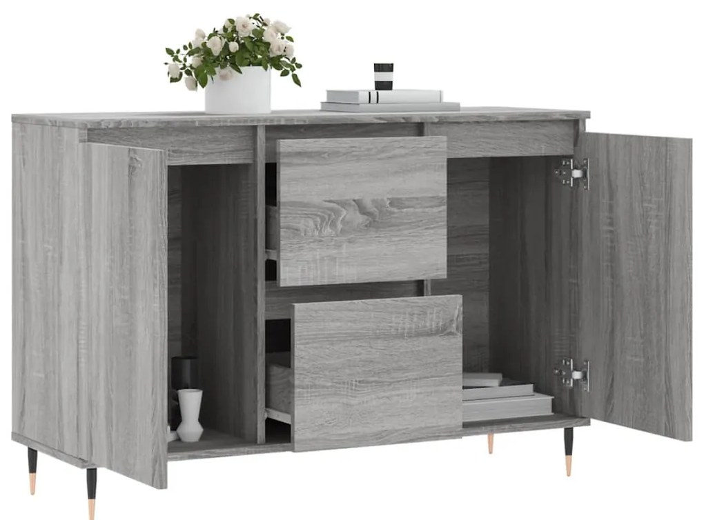 vidaXL Μπουφές Γκρι Sonoma 104 x 35 x 70 εκ. από Επεξεργασμένο Ξύλο