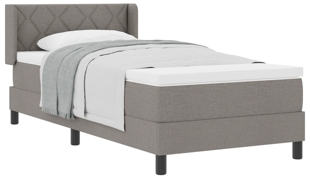 vidaXL Κρεβάτι Box Spring με Ματ στο Ταουπέ, 90 x 200 cm Υφάσματος