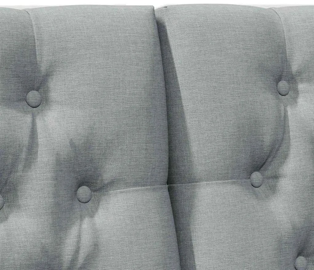 vidaXL Ταπετσαρισμένο κεφαλάρι Ανοιχτό γκρι 200 cm