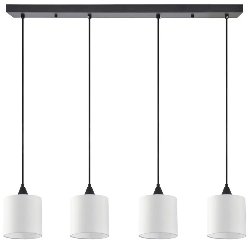 Φωτιστικό Οροφής - Ράγα Adept 77-9021 85x300cm 4xE27 60W Black-White Homelighting Metal, Fabric