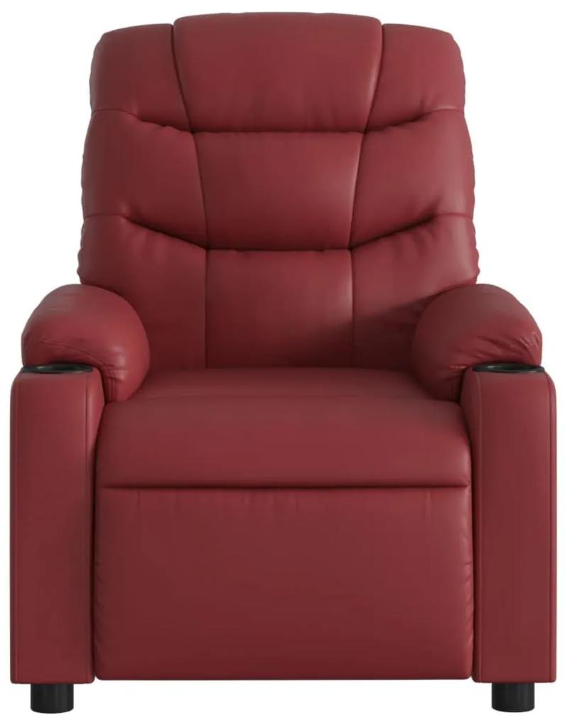Πολυθρόνα Ανακλινόμενη Μπορντό από Συνθετικό Δέρμα - Κόκκινο